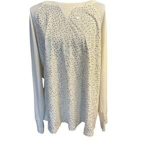 North Crest 4X Waffle Knit Sequin Long sleeve Top NWT